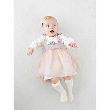 花モチーフシフォンワンピース×メロウテレコロンパースセット