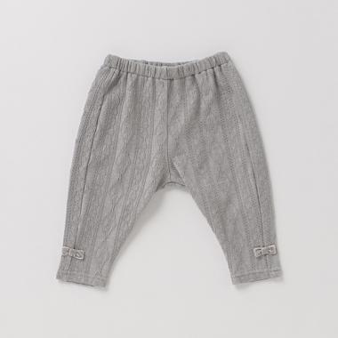 抗菌防臭 裾リボンジャカードケーブルレギンス