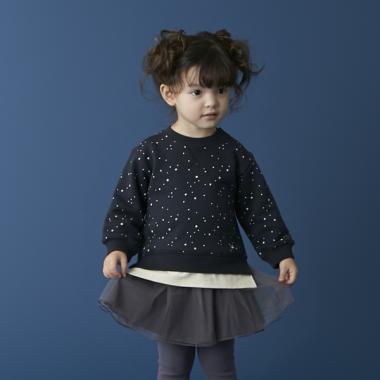 オーガニックコットン 裏毛 裾重ね着トレーナー