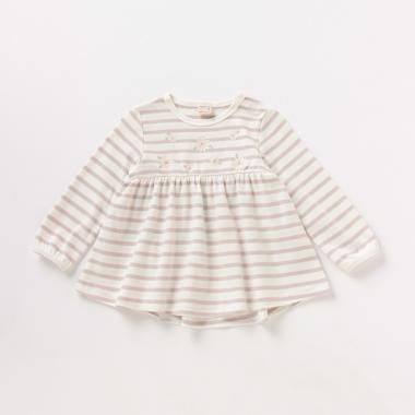 花プリント切り替えチュニック