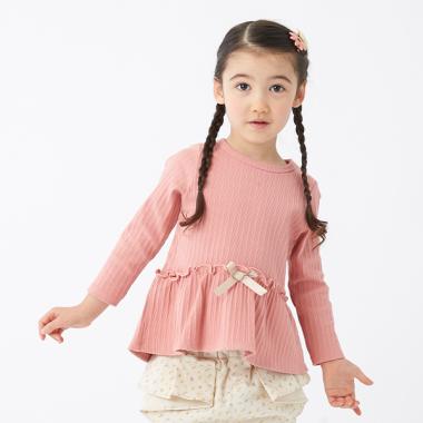 リボンつきフレアテレコTシャツ