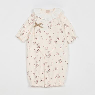 【弱酸性】イチゴ花柄2WAYオール