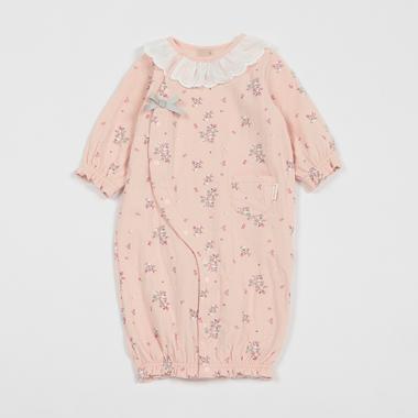 【弱酸性】イチゴ花柄2WAYオール