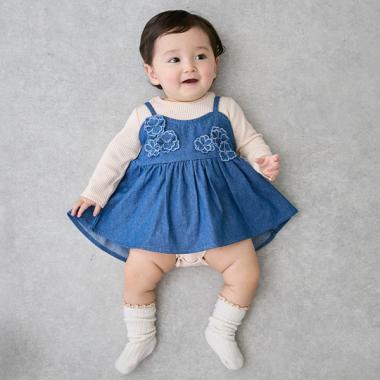 【リンク】花ビスチェロンパースセット