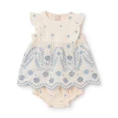 【リンク】インド綿 レース刺しゅうセットアップ(ベビー)