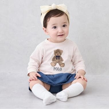 【POLO BCS】クマグラフィック長袖T+スカパンセット