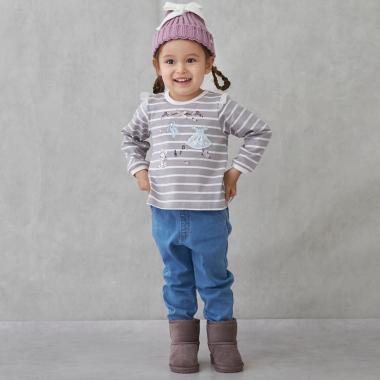 【裏起毛】デニムバレルパンツ