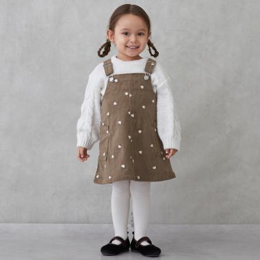 ハート刺しゅうコーデュロイジャンスカ