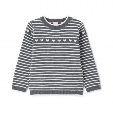 【フワもちっと】ハートリブニット