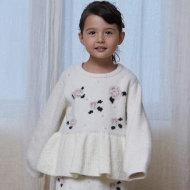 【フワもちっと/リンク】お花パールニット＜セットアップ対応＞