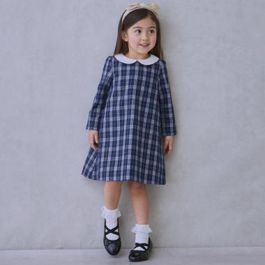 【セミフォーマル】衿つき長袖ワンピース