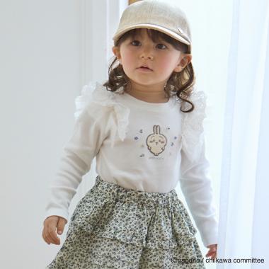 【アニメちいかわ】肩フリル長袖Tシャツ