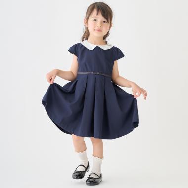 衿つきタックワンピース