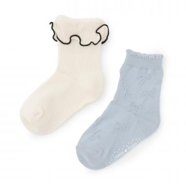 フリルクルーソックス2P