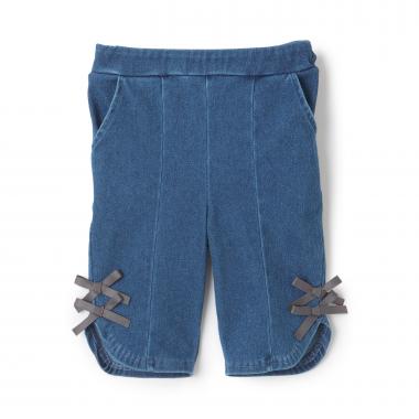 【防汚加工/スマイル】7分リボンパンツ