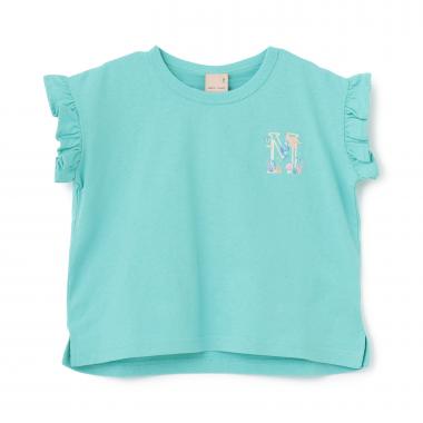 【プティプラ】アルファベット袖フリルTシャツ