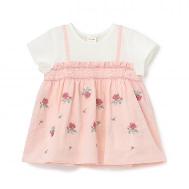 【リンク】クロスステッチ花ドッキングTシャツ