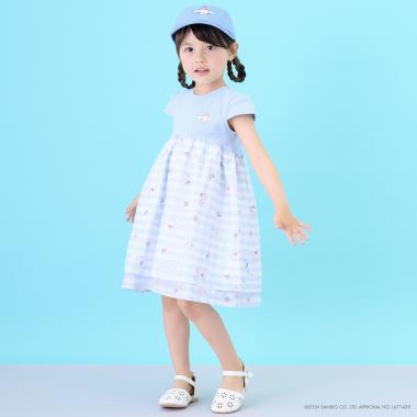 【サンリオキャラクターズ/冷感】布帛ドッキング半袖ワンピース