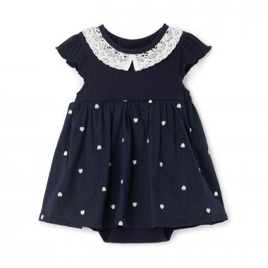 【リンク】ハート刺しゅうOPロンパース