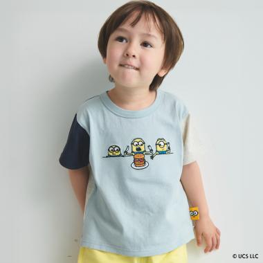 【ミニオンズ】布帛切り替え半袖Tシャツ