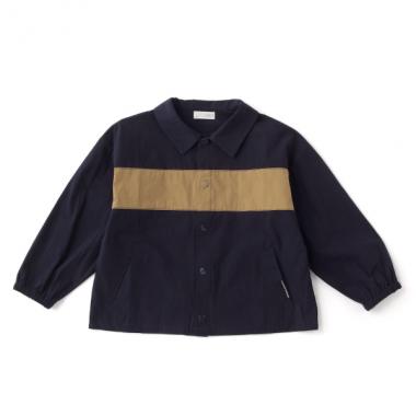 配色切り替えバックプリントコーチジャケット