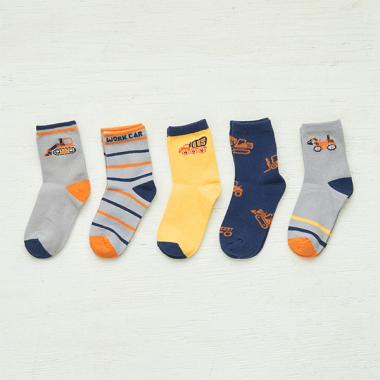 アソート働く車ソックス5Pセット