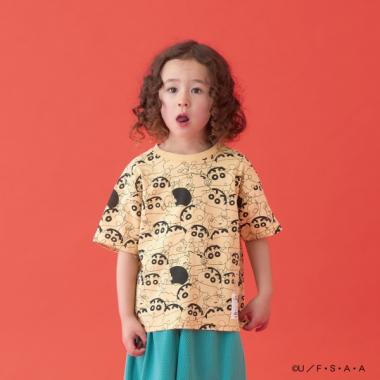 【クレヨンしんちゃん】【カイテキ天竺】総柄プリントTシャツ