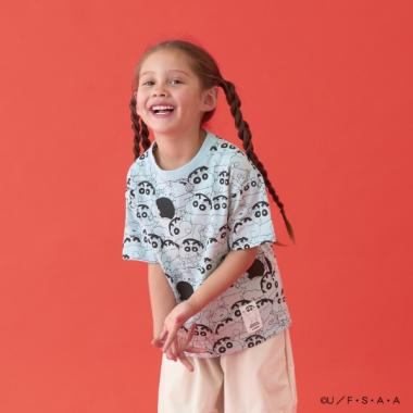【クレヨンしんちゃん】【カイテキ天竺】総柄プリントTシャツ
