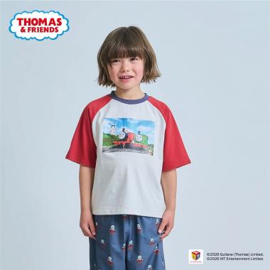 【きかんしゃトーマス】ラグラン半袖Tシャツ