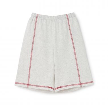 【予約/6月中旬～下旬入荷予定】【熱をブロック】配色ステッチ4分丈パンツ